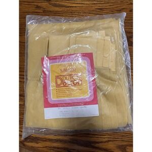 Pair of  NOS Gold Vintage DuPont Dacron Sheer Curtain Panels 84"x96"